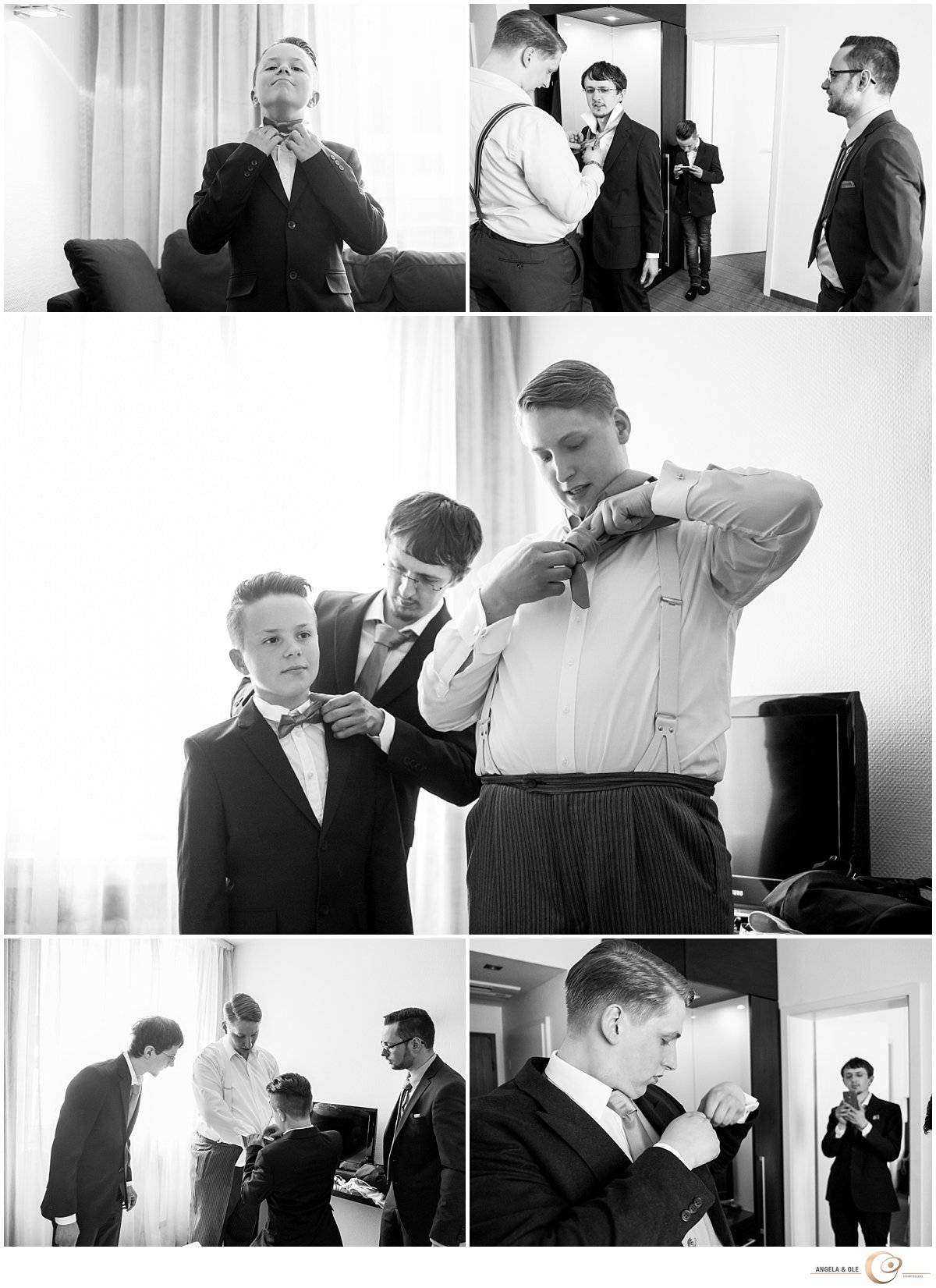 Ankleidung Bräutigam - Hochzeitsfotograf Bonn